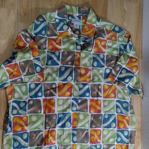 Vintage Esprit Abstract Geometric Tiles Shirt